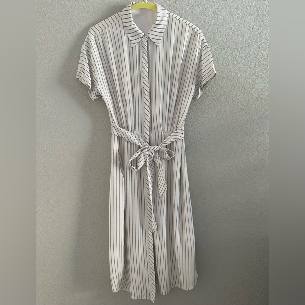 Joie Jeanee Dress white with grey Stripes